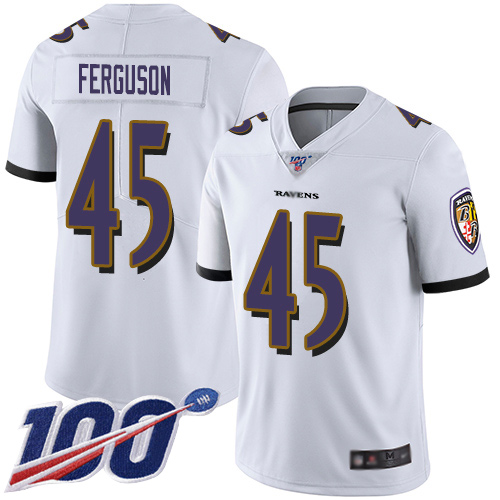Baltimore Ravens Limited White Men Jaylon Ferguson Road Jersey NFL Football 45 100th Season Vapor Untouchable